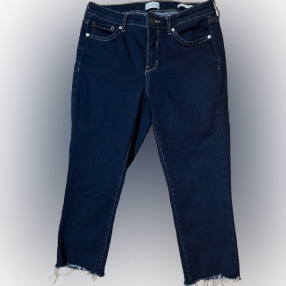 Wonderly Mid Rise Skinny Crop Blue Women's Jeans Size 10P